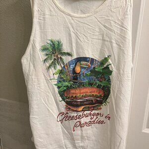 Vintage 90s Cheeseburger in Paradise Tank Top St. Croix Caribbean XL